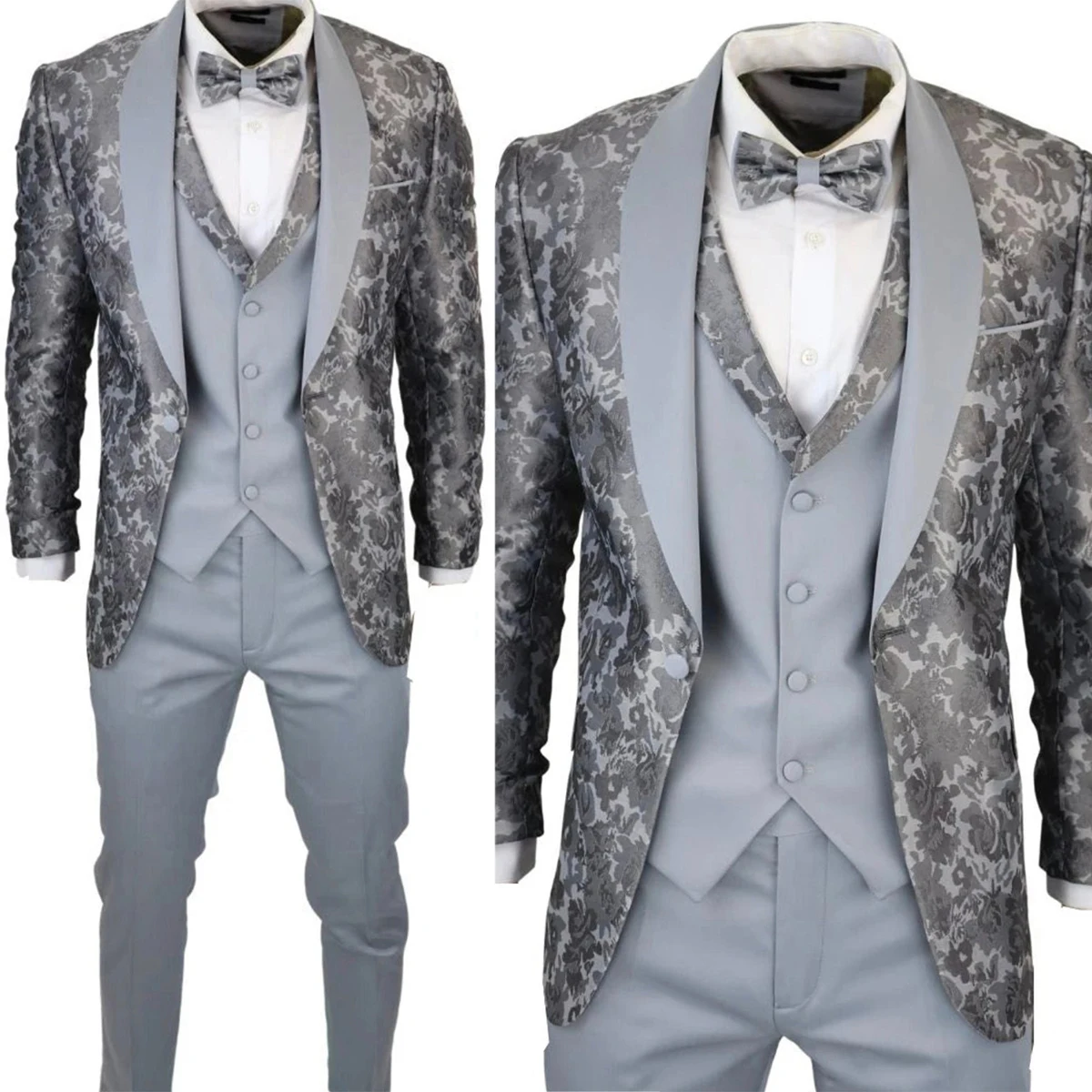 

Chinese Style Wedding Men Suits Groom Wear Best man Peaked Lapel Wash Paint 3 Pieces Blazer+Vest+Pant Custom Made