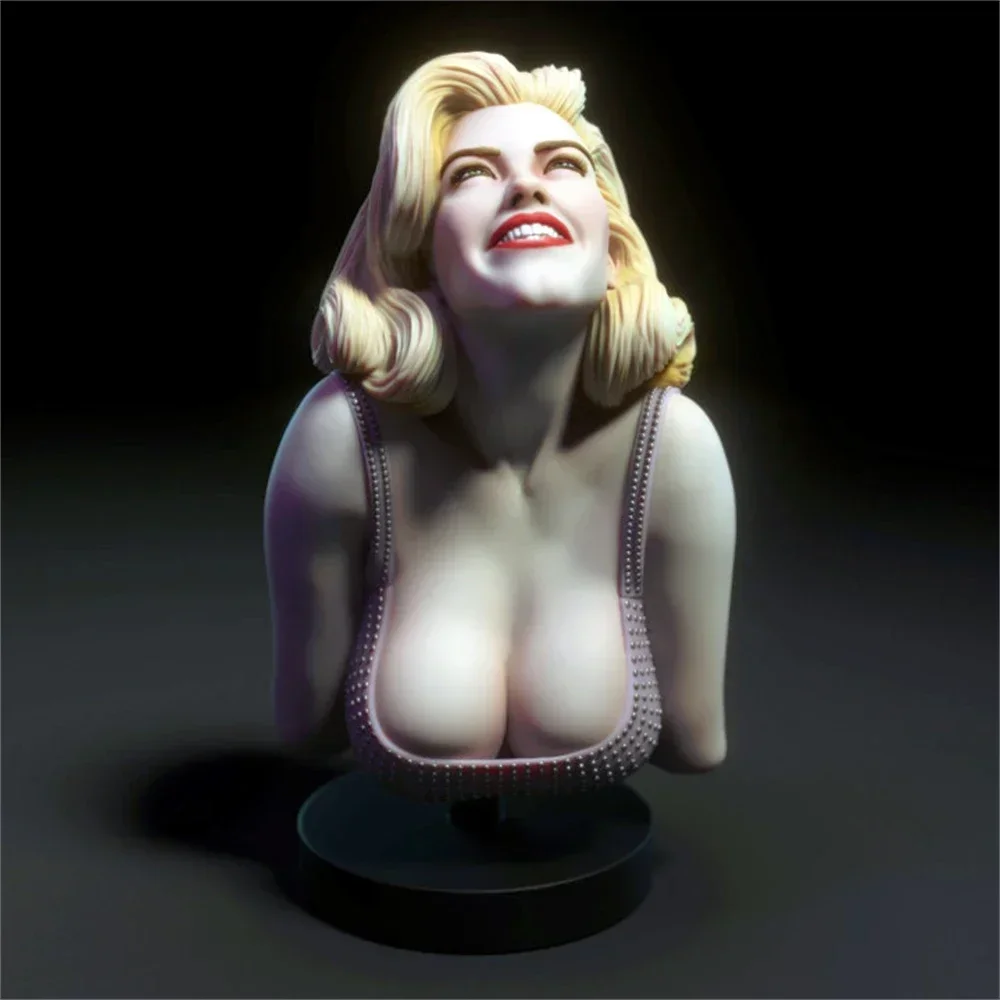 Bust Of Blond Beauty 75mm Resin Figure Model Kit Unpainted Kits Diy Toys Hobbies Plastic Model A263