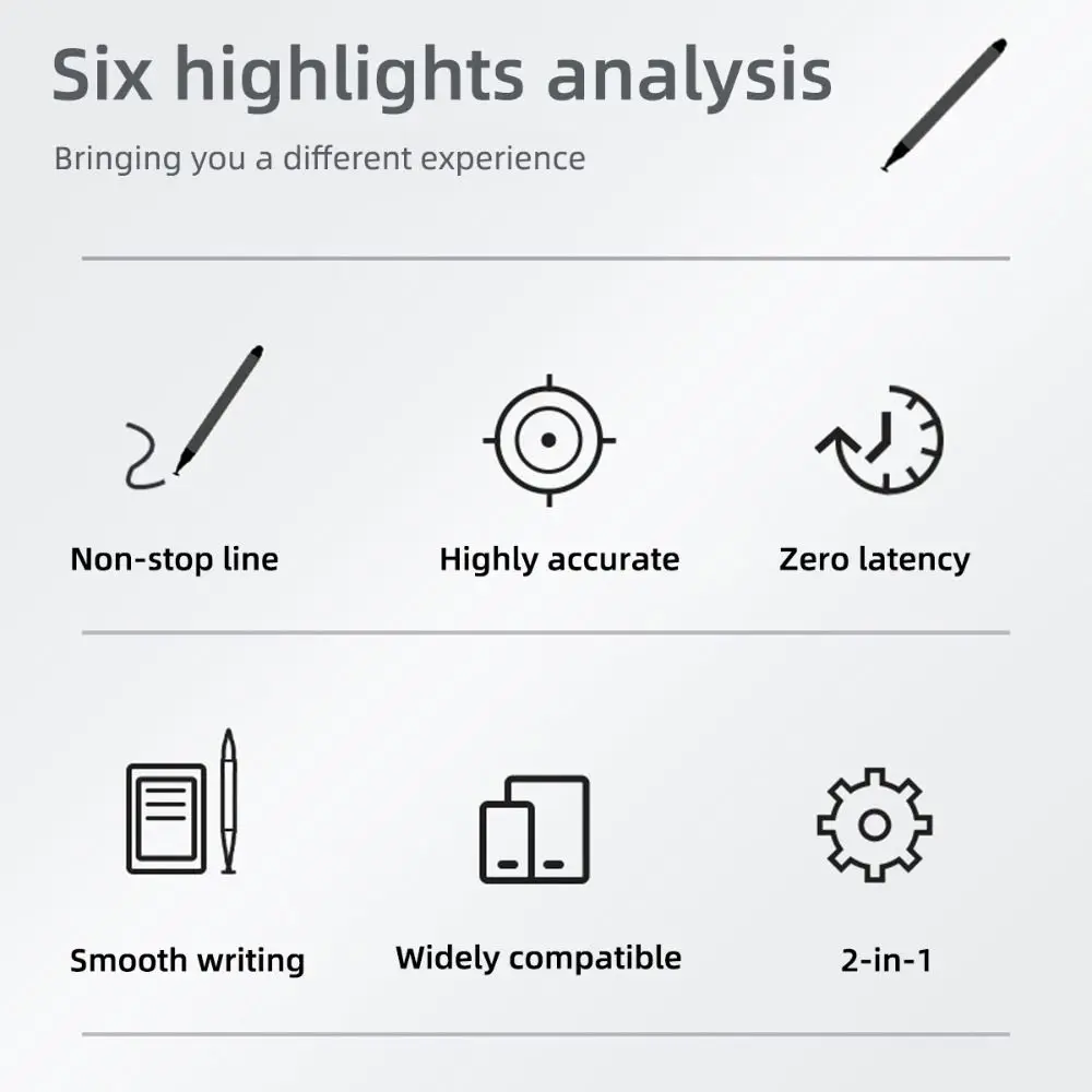 

5 шт., 2-в-1, для Android, Ios, высокоточная пластиковая емкостная ручка для рисования, для планшетов, мобильных устройств, сенсорная ручка, стилус