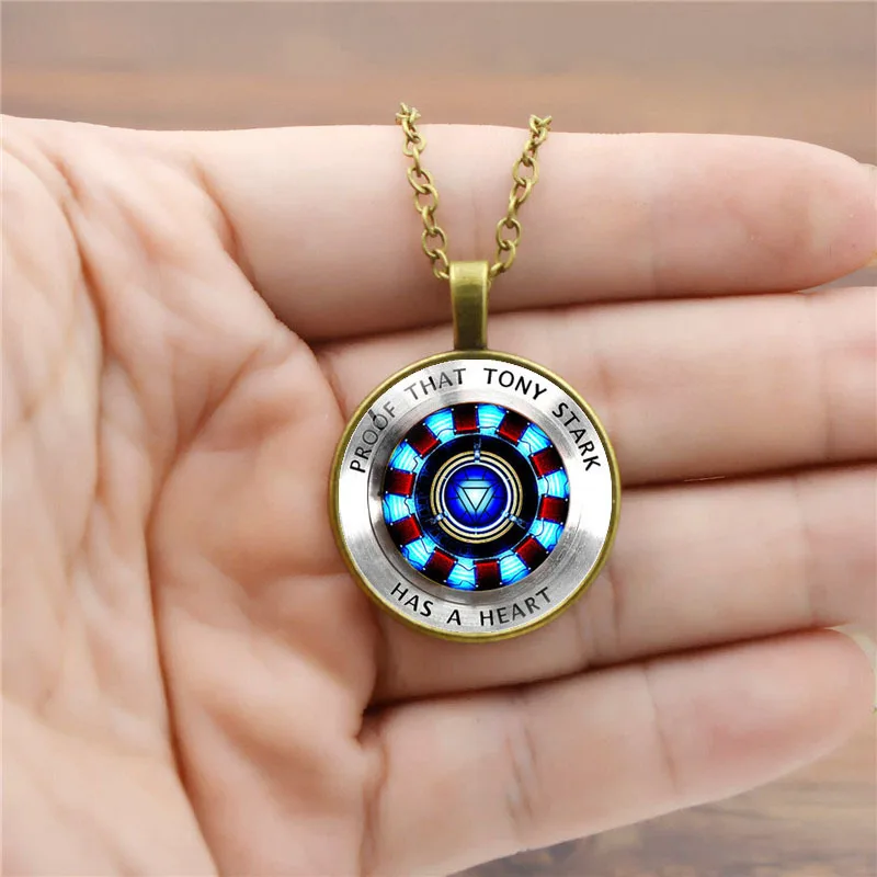 Disney Marvel Ironman ARC-REACTOR Tony Stark Necklace Avengers Figure Cosplay Props Pendant Men Women Accessories Jewelry Gift