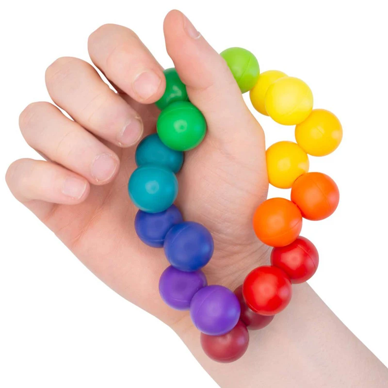 Rainbow Infinity Sensory Ball Fidget Toys For Anxiety ADHD Calm Down Stress Relief Gifts Kids Party Favors Stocking Stuffers