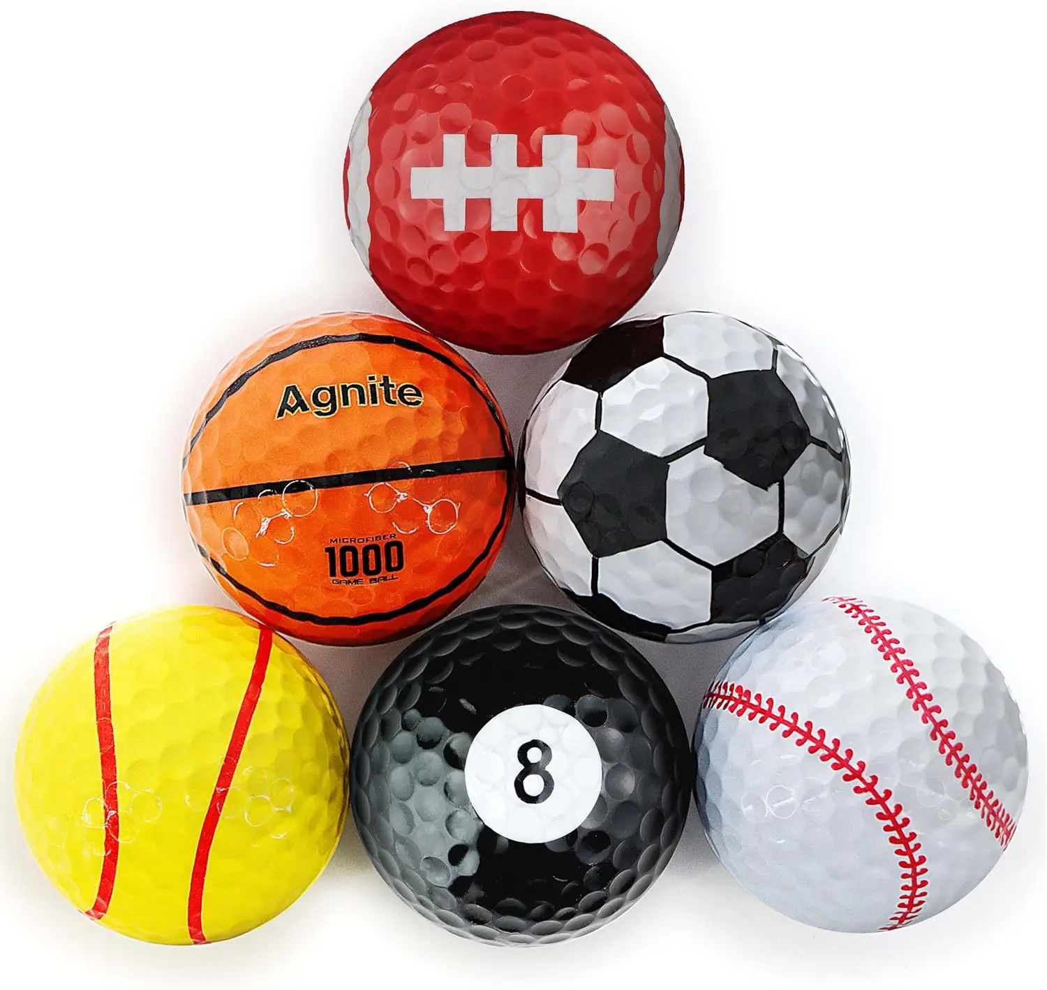 Lustige Golfbälle, 6er-Pack Farbige Bälle für Golfer, Witzige Golfbälle - Neuartige Geschenke für Männer, Golfzubehör für Teenager und Väter