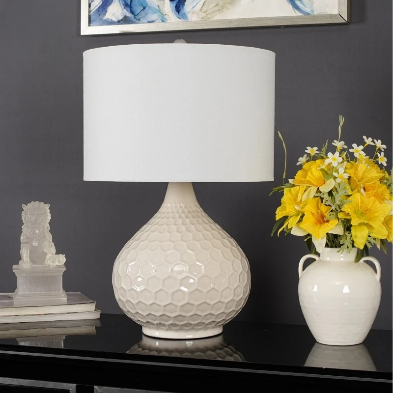 

Simple American Solid Color Ice Cracked Ceramic Floor Lamps Villa Hotel Living Room Decorative Home Bedroom Cafe LED Table Light