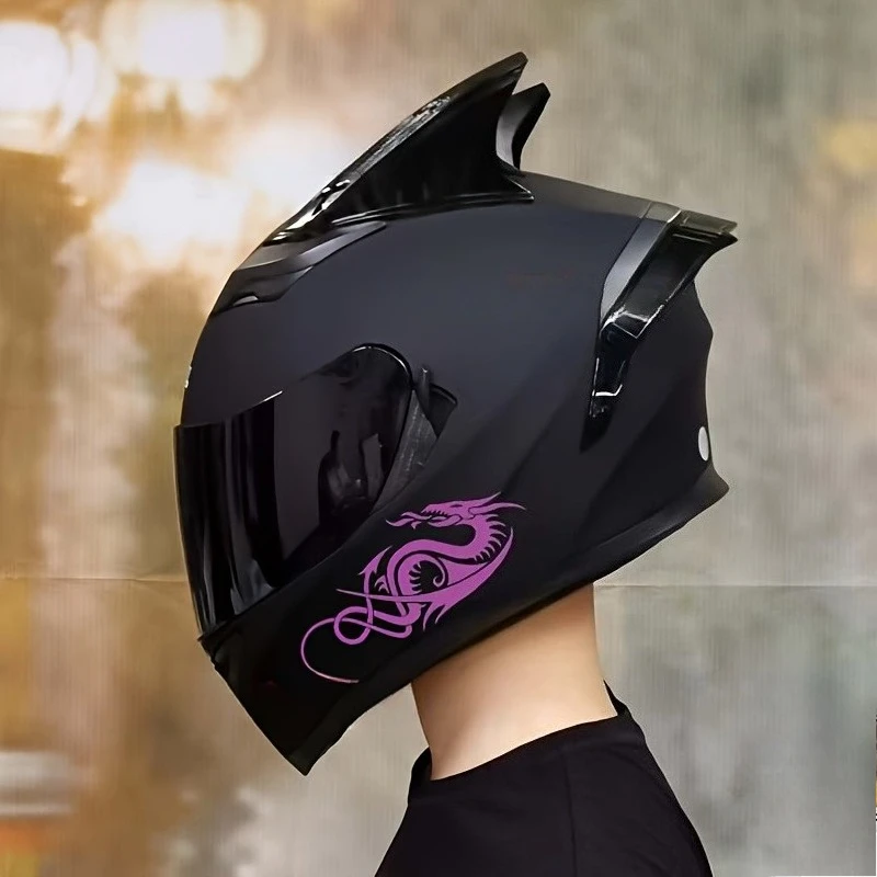A Fire-Breathing Dragon Motorcycle Sticker That Is Waterproof And Durable, Suitable for Motorcycle Side  Helmets, Car Triangular
