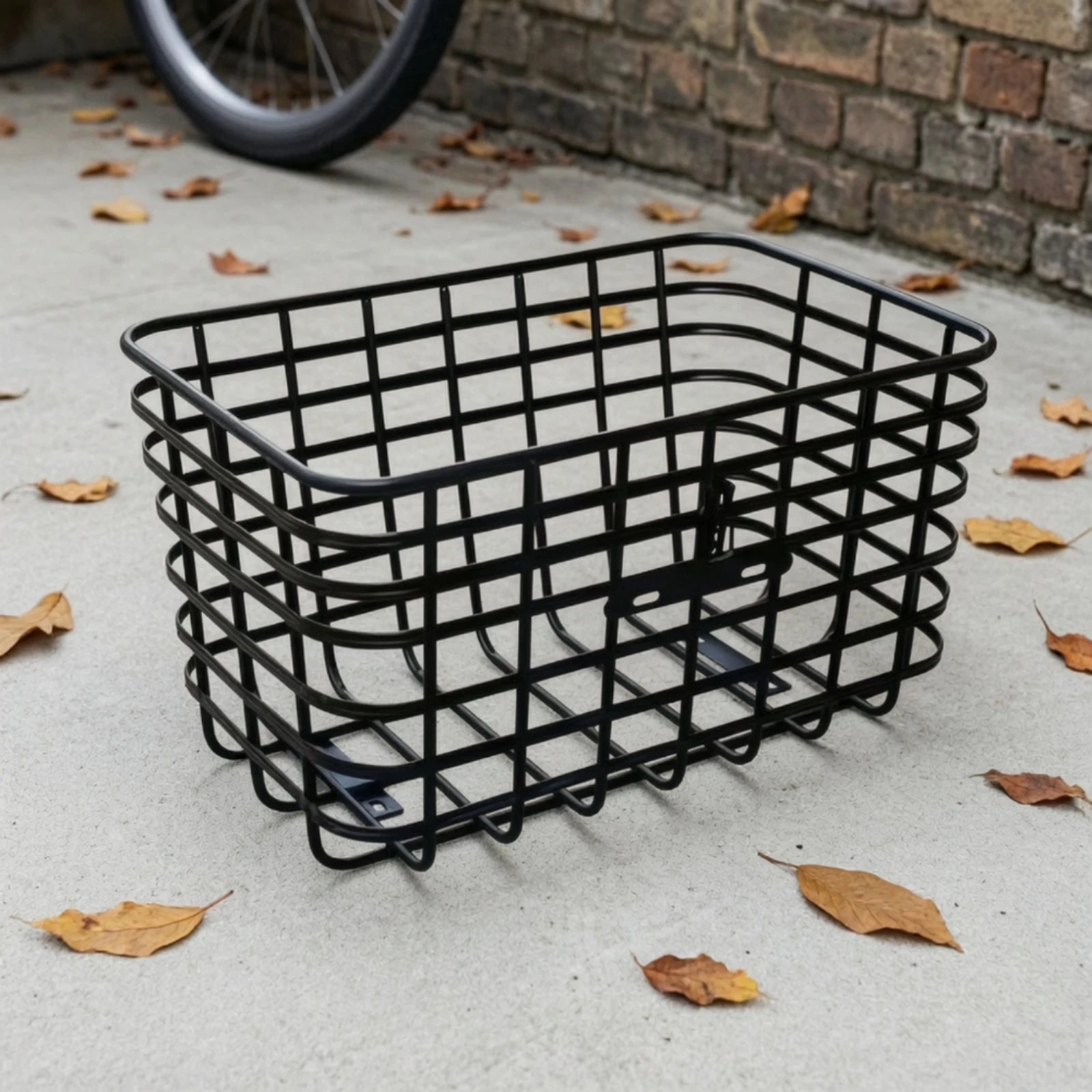 Rear-Mounted Cycle Storage Basket Black Finish Electric Tricycle Rear Basket Heavy Duty Lightweight for Errands, Grocery Runs