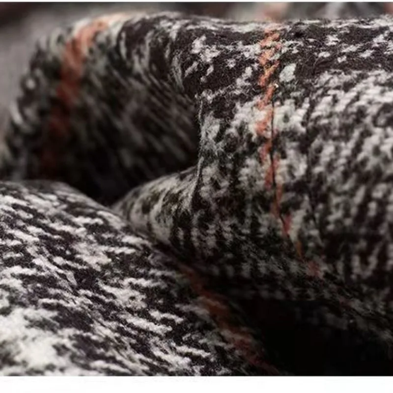 秋冬 A ライン ミッドレングス イレギュラー プリーツ ヴィンテージ服 ハイウエスト アンブレラ スカート レディース スカート 大きいサイズ ツイード チェック柄