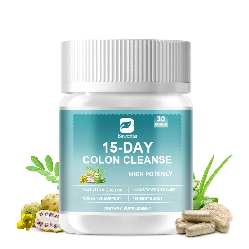 Beworths Colon Cleanse 15 Days Gentle Gut Cleanse Detox, Psyllium Husk, Aloe Vera for Constipation Relief & Digestive Support