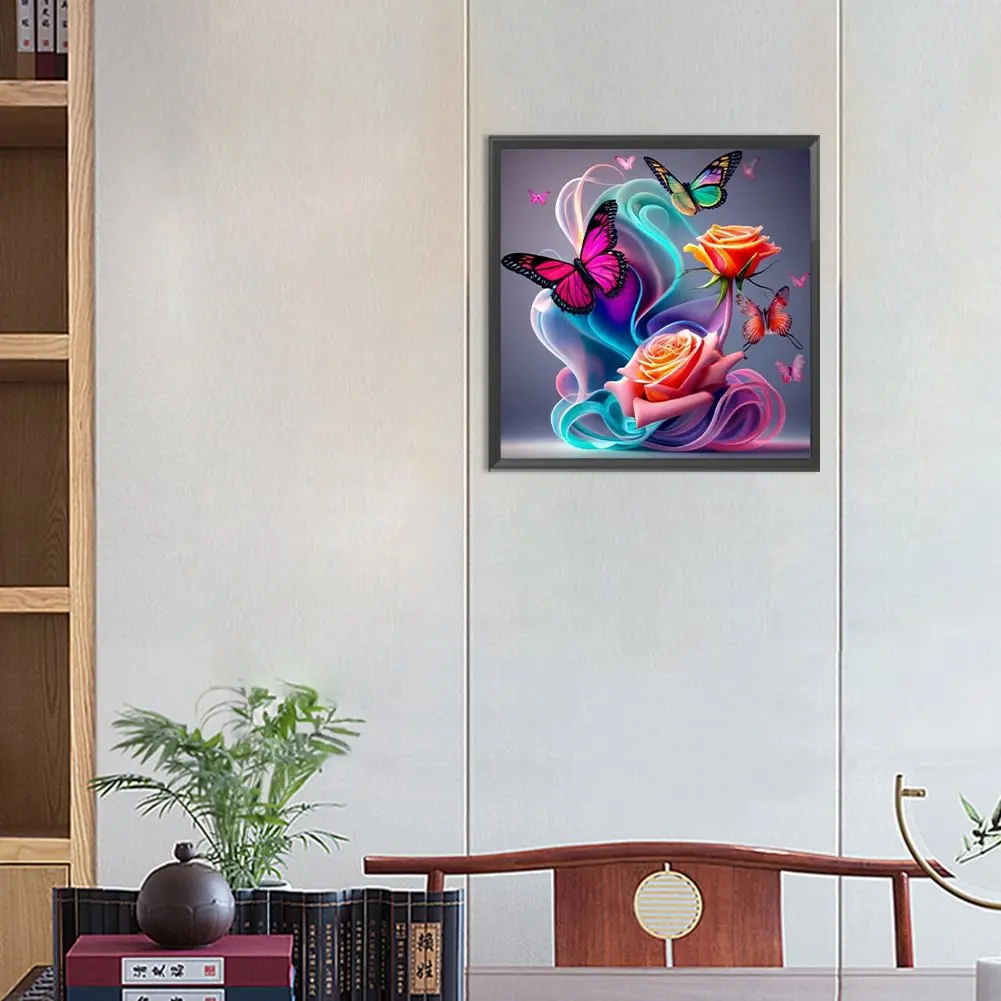 

Алмазная картина Семейная бабочка Цветок Фея Пыль Алмазная точка Искусство Кристалл Смола Мозаика Набор для рисования AB Дрель Набор для вышивки крестом