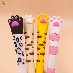 4 Pcs Cute Cat Paw Silicone Claw Gel Pen Stationery creative sweet black cat pretty lovely