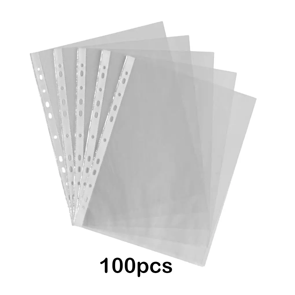 100pack/lot Wide Application A4 Transparent Folders For Front Desk Large Capacity Leaf File Folders