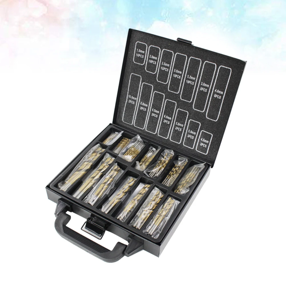 

99pcs 1.5mm-10mm Titanium Nitride Drill Bit Set Drilling Bits Kit for Metal Plastic Copper and Wood with Durable