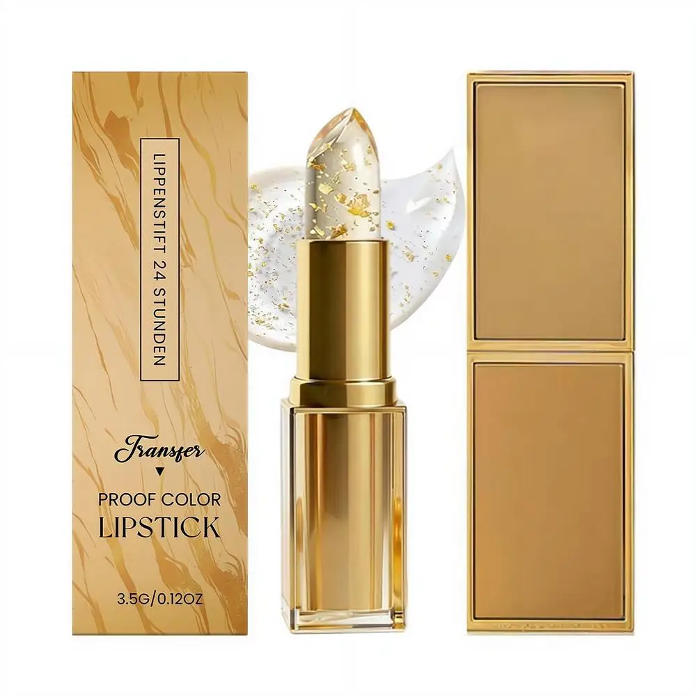 Color Changing Lipstick With Gold Flecks Moisturizing High Shine Fade Lip Line Lip Gloss Non Greasy Non-stick Hydrating Lip Balm