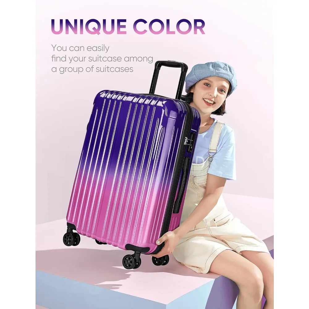 Expandable Hard Shell Spinner Luggage with TSA Lock - Approved Airline Carry-On Suitcase for Travel