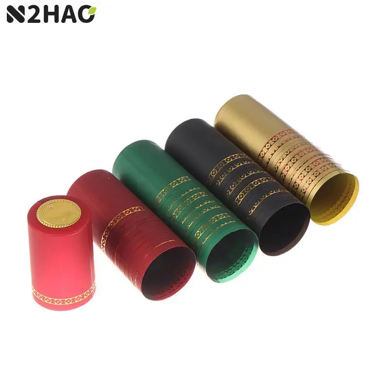 10pcs Wine Bottle Heat Shrink Capsules Cover Sealing Red Wine Heating Shrinkable Caps Airtight Shrinking Film Home Bar Supplies