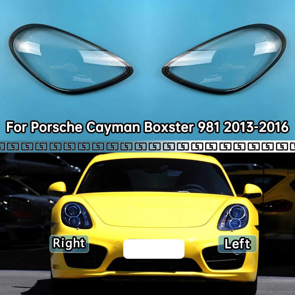 

For Porsche Cayman Boxster 981 2013-2016 Car Front Headlight Lens Cover Clear Headlamp Cover Glass Shell Transparent Lampshade