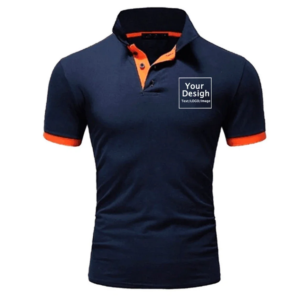 Polo personalizado para hombre, Camiseta ajustada de manga corta con solapa y diseño de tu propio logotipo, informal, de negocios, a la moda,