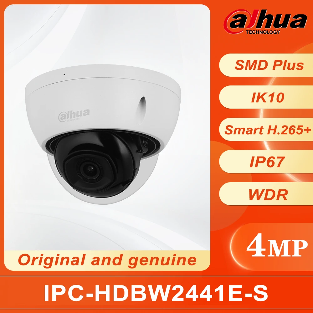 dahua camera ip original com microfone embutido 4mp cupula focal fixa ir rede wizsense ipc hdbw2441e s 01