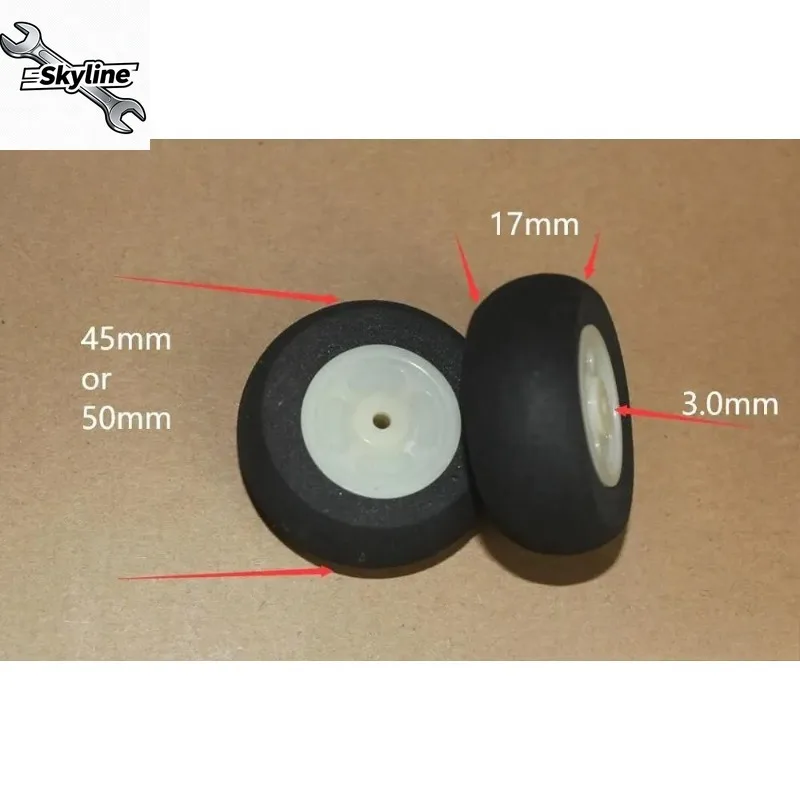 5pcs 45mm*17mm or 50mm*17mm Foam Rubber or Plastic EVA Wheel for RC Airplane Plane Model Hobby part Landing Gear Part DIY Models