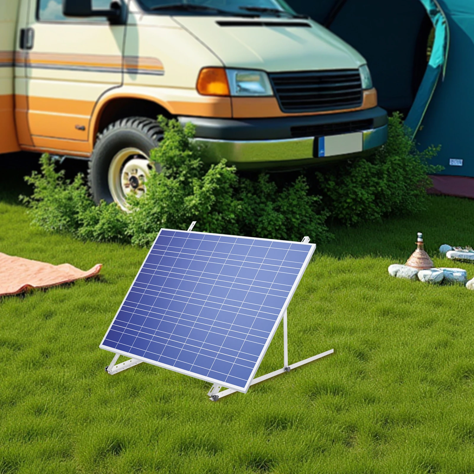 

Adjustable Solar Panel Mount Bracket 2 Pack Aluminum Alloy 0 90 Degree Tilt Angle for RV Roof Shed Ground Garage Installation