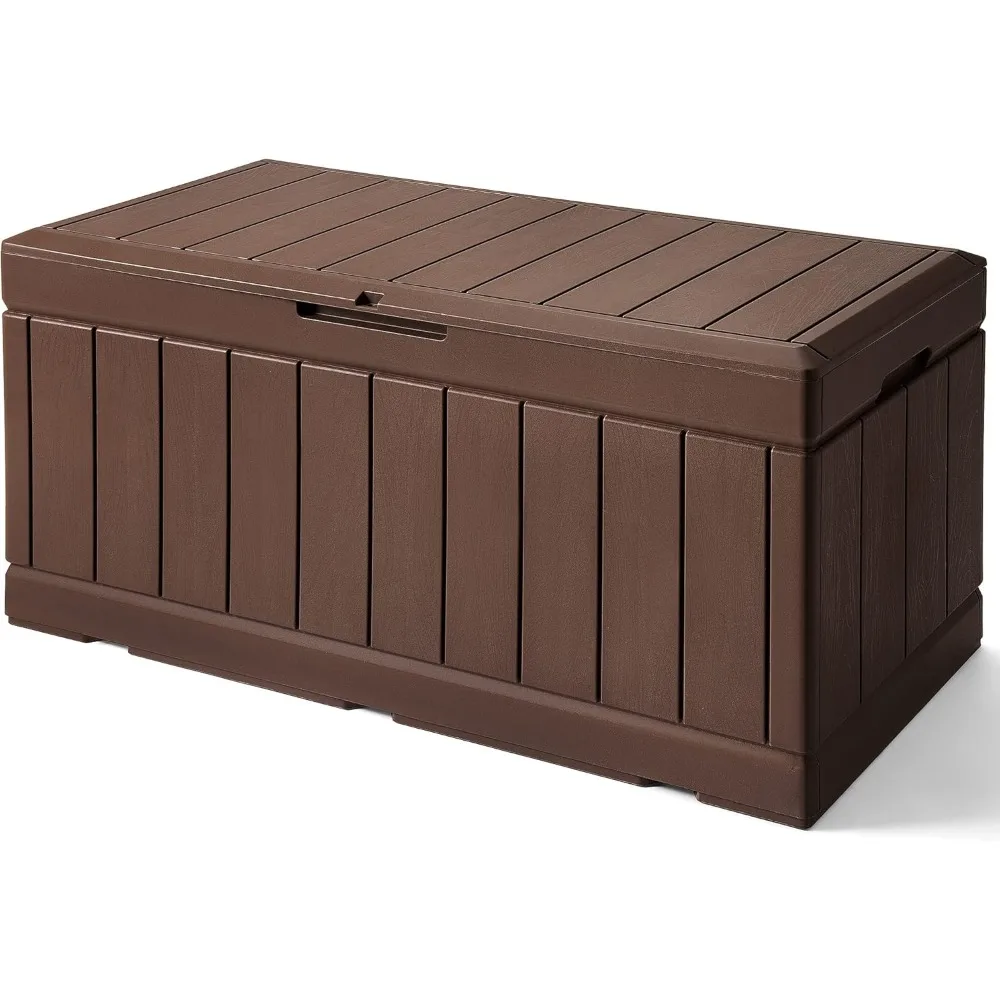 

83 Gallon Storage Box Outdoor Waterproof Large Resin Deck Box Patio Storage Bench Lockable Storage Container for Outdoor