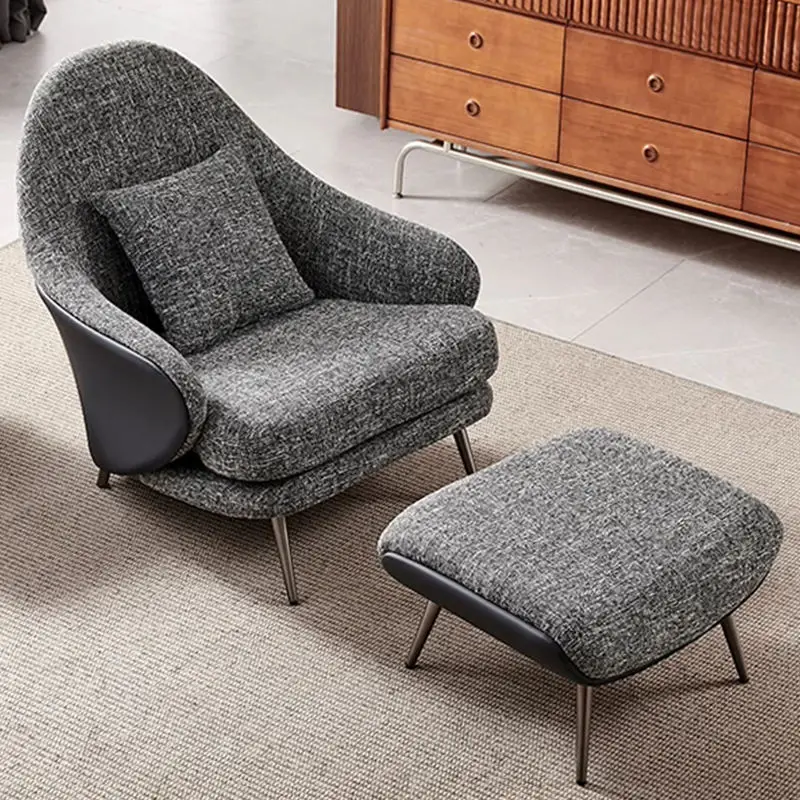 

Nordic Modern Living Room Single Sofa Chair Fabric Leisure Lounge Chair Fabric Accent Armchair Furniture