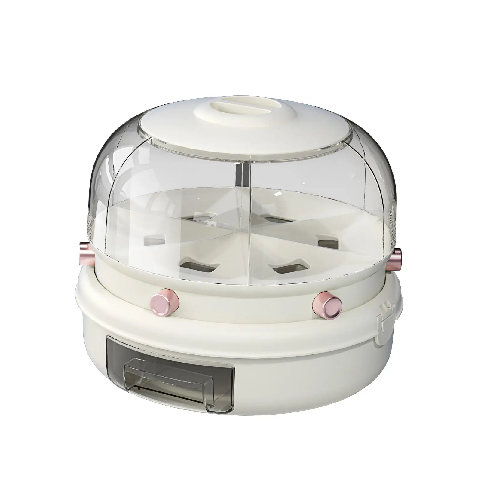 6 Grid Cereal Rice Dispenser 360° Rotating Food Grain Storage Box for Home
