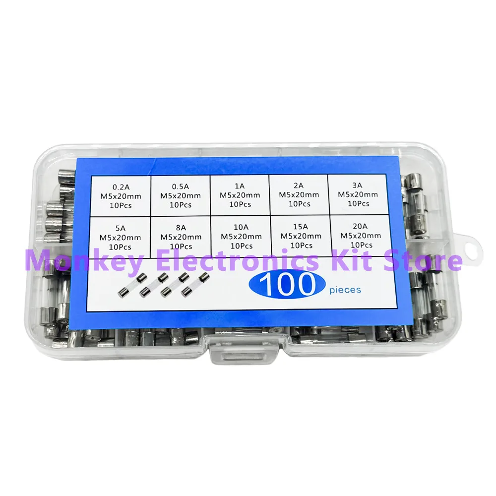 100/300/360pcs 10/15/24 Waarden Auto Fast-blow Glaszekeringen 0.2-20A 0.1-30A Diverse Kit voor Auto Licht Inflator stofzuiger Kit