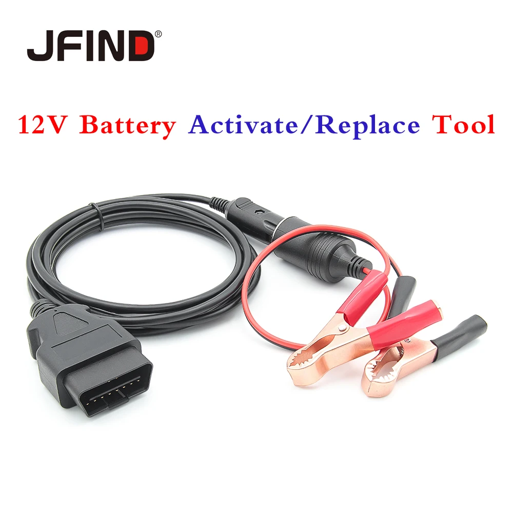 JFIND OBD2 Automotive Battery Replace Diagnostic Tool ECU Memory Saver Battery Plug Emergency Power Supply Cable