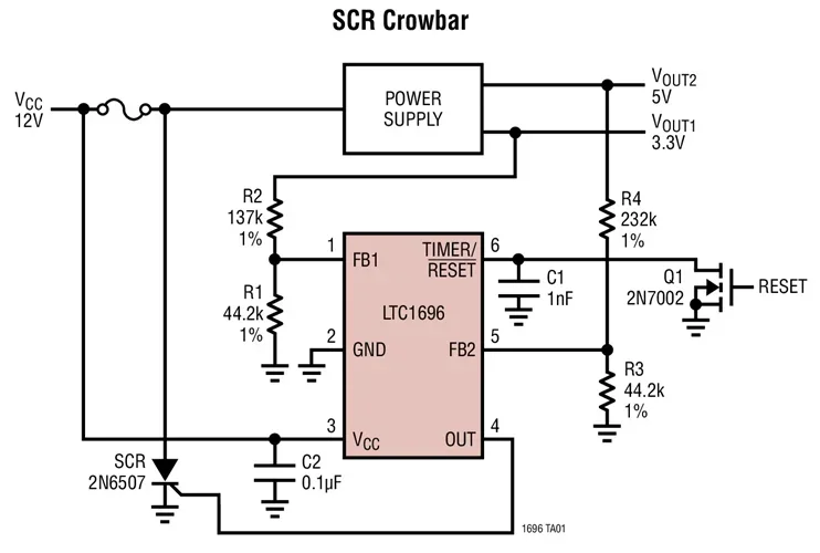 LTC1696ES6 LTC1696IS6 LTC1696HS6 LTC1696 - Overvoltage Protection Controller