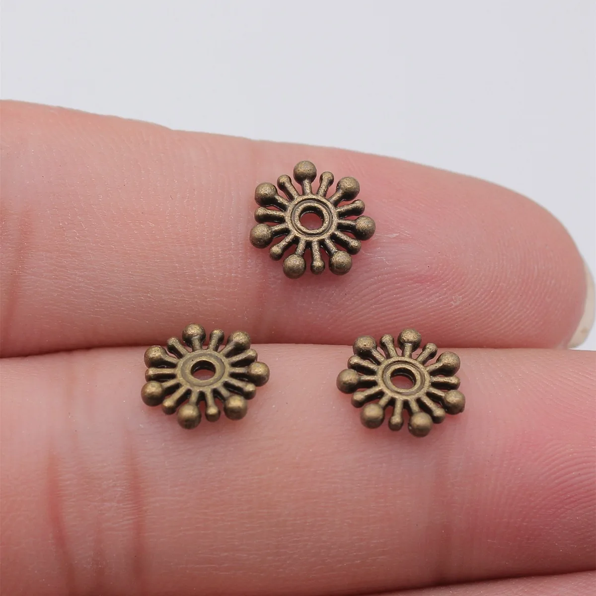 100pcs 10x2mm 3 Colors Antique Silver Color Antique Bronze Color Antique Gold Color Spacer Bead Charms DIY Jewelry Findings