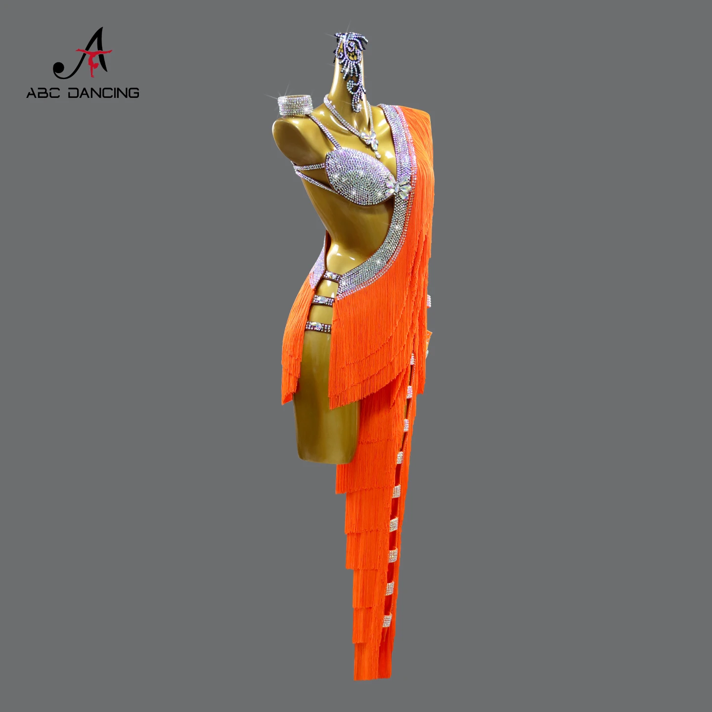 

Womens Latin Dance Dress Girls Ballroom Fringed Pants Clothing Party Practice Costume Stage Performance Outfit Long Evening Suit