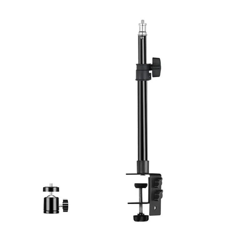 A64I C Tripod Clamp Desk Mount Light Stand with 1/4In Ball Head Table Fixture Adjustable Camera Tabletop Bracket Stand