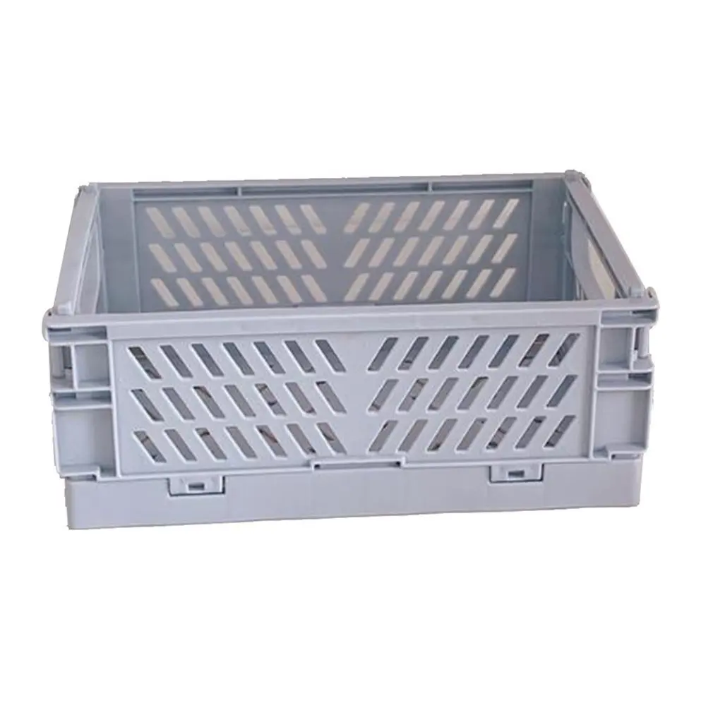 Mini Storage Case Folding Student Desktop Organizing Container Basket Handbook Tape Stationery Plastic Storage Box