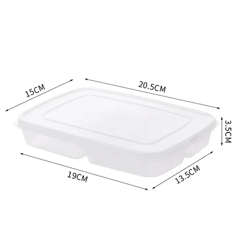 4 Grids Crisper Fresh Box Compartment Refrigerator Freezer Organizers Sub-Packed Meat Clear Crisper Kitchen Food Container