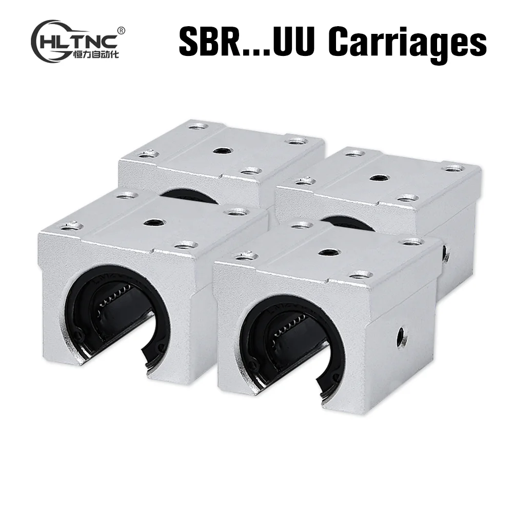 HLTNC 4Pcs SBR12UU SBR16UU SBR20UU Linear Ball Bearing Block Carriages For CNC Router SBR12 SBR16 SBR20 12 16 20mm Rail Guide