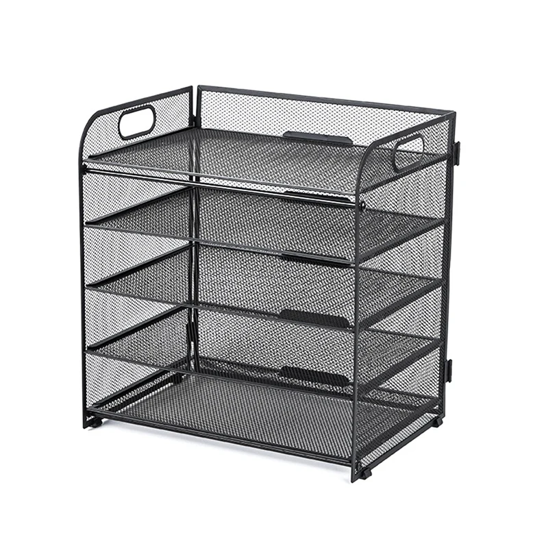 Tray Document Shelf Handles Mesh Desk File Shelf Desktop Metal Document Shelf Office Document Shelf Home Document Shelf