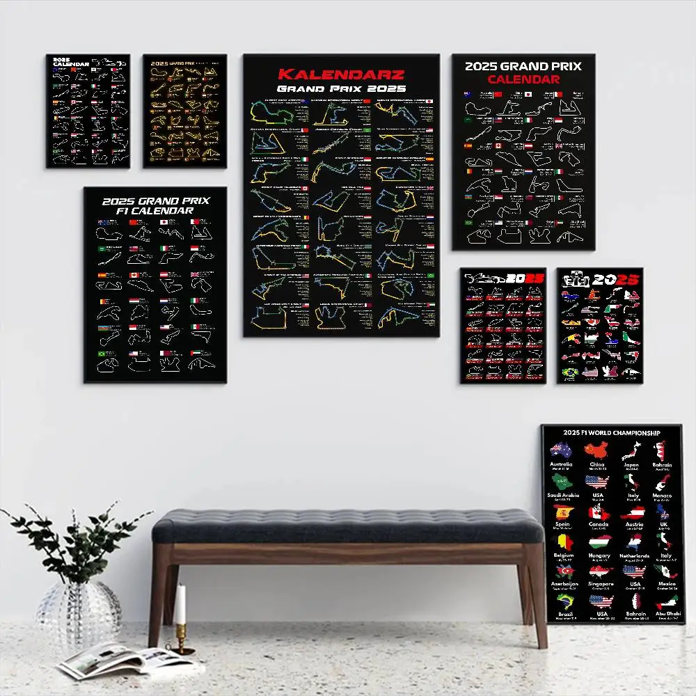 2025 F-F1 سباق M-خريطة الملصقات خمر لزجة الرجعية كرافت ورقة ملصق DIY بها بنفسك غرفة بار مقهى Kawaii غرفة ديكور