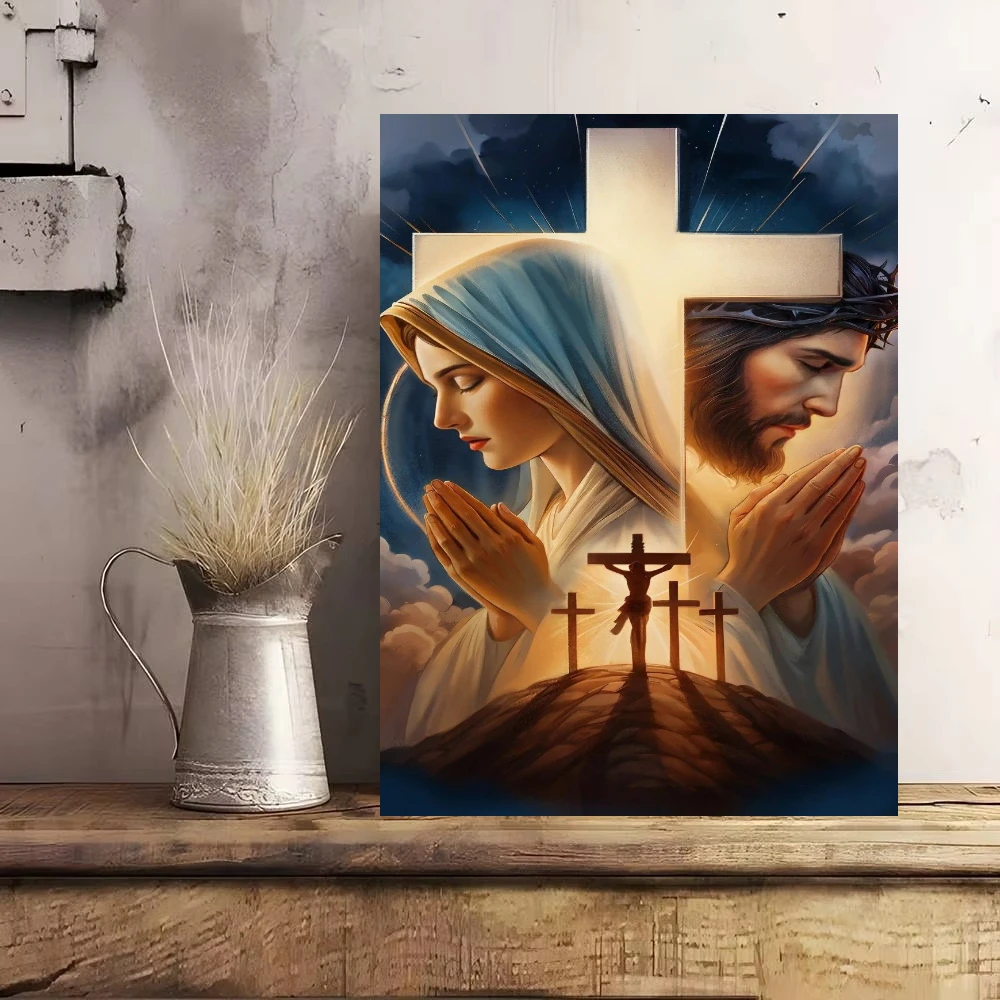 Oil Painting Holy Religious Cross Praying Figures By Numbers Wall Decor for Living Room Bedroom Home Decor Gift No Frame
