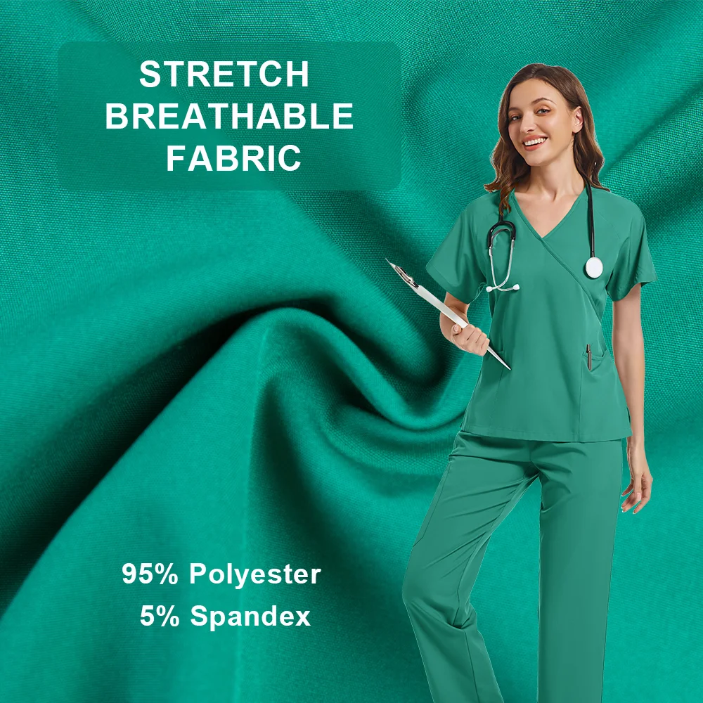 Multicolor Operating Room Scrubs Set Doctor Nurse Top Pants Lab Workwear Surgical Gown Medical Nursing Uniform Clinical Overalls