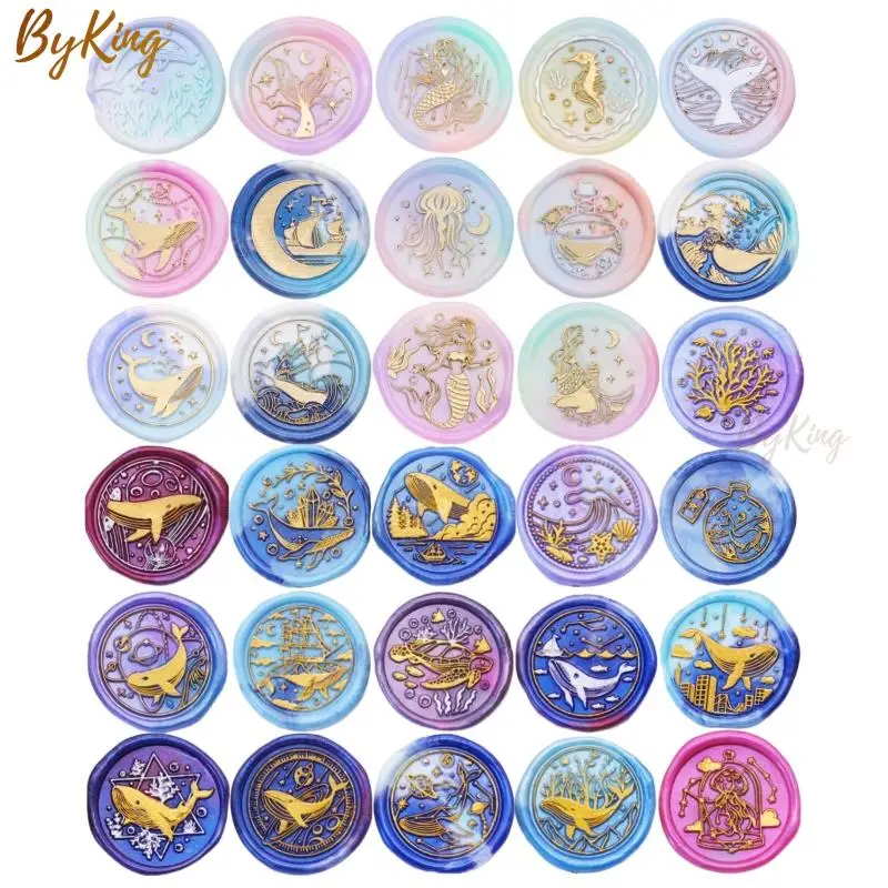 

Mermaid Dolphin Seahorse Whale Jellyfish Wax Seal Stamp Brass Scrapbooking Copper Sealing Tools Post Decor For Wrapping Cards