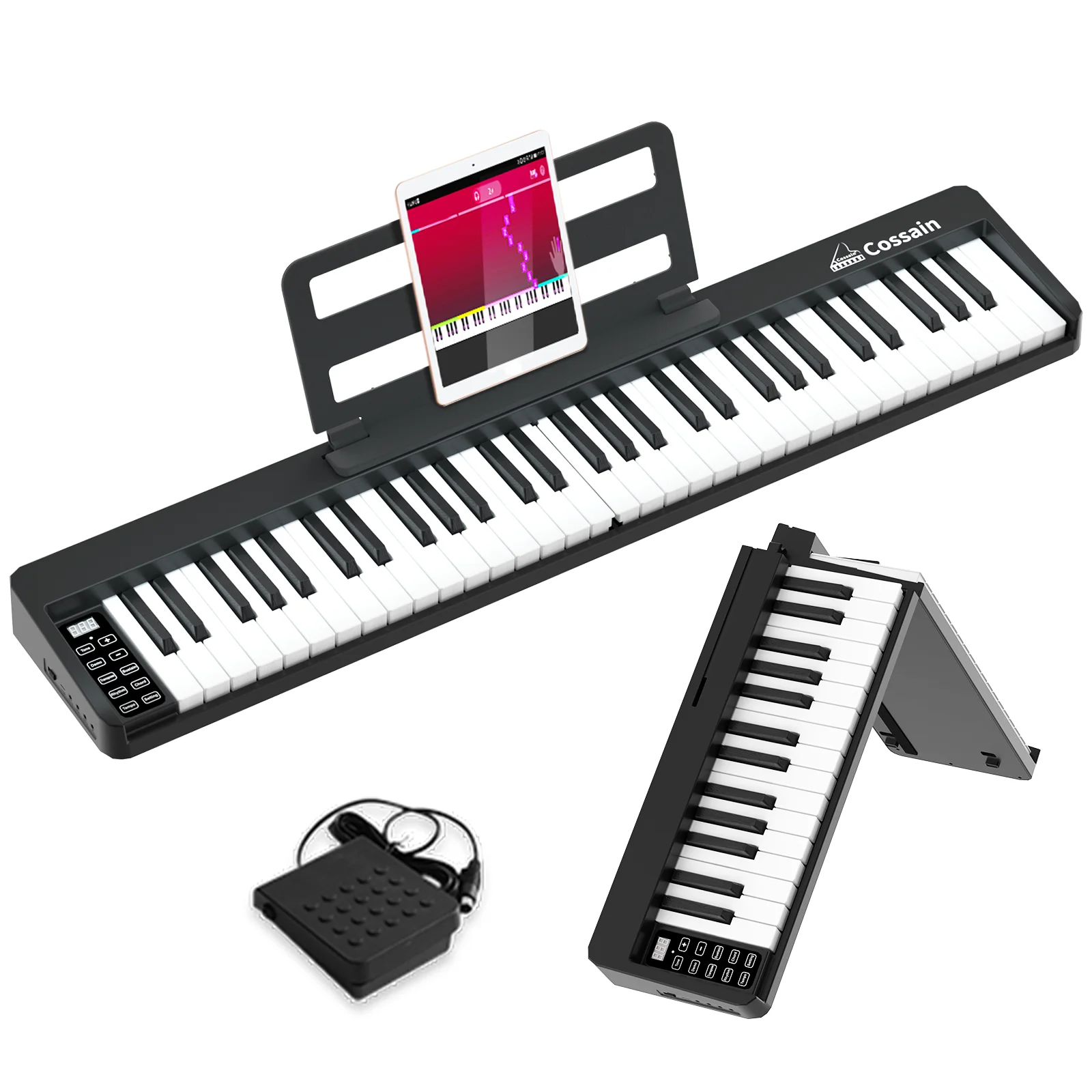 

Popular Bx18 61 Keys Light Weight Portable Piano Multifunctional App Teaching Music Keyboard Folding Piano