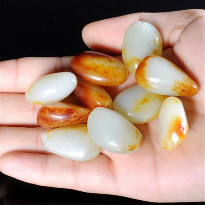 

Hetian Jade Pebble Rough Stone Bead Bracelets Bracelet Pendant Pendant Xinjiang Hetian Jade Jujube Red Skin Jade Pebble Scattere