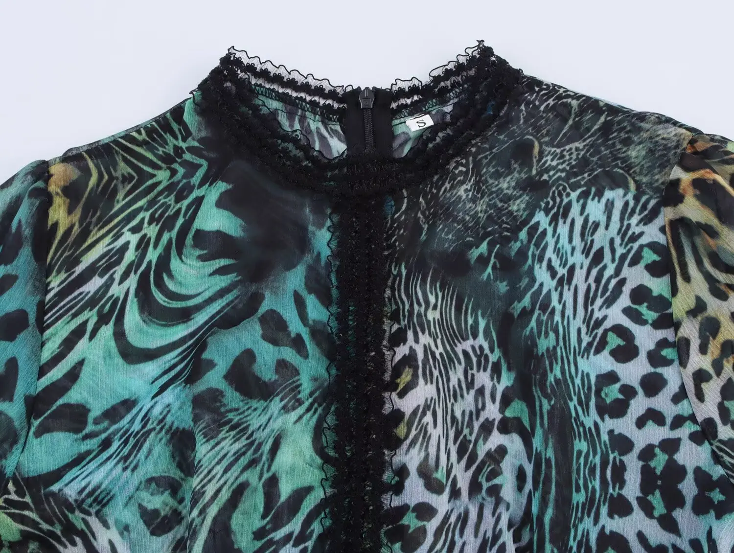 2025 retro leopardo impressão manga curta puff maxi vestido feminino emendado renda cintura 3 camadas bainha vestidos assimétricos verão longo robe