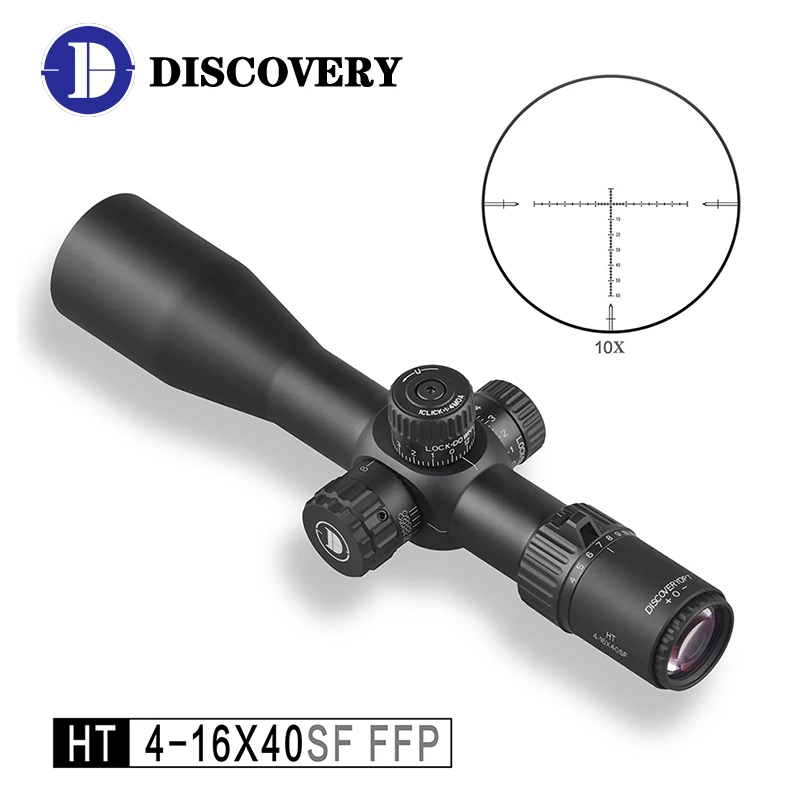 Discovery-mira telescópica compacta FFP HT 4-16X40SF para francotirador, visor iluminado, primer plano Focal, montaje de vista, retícula grabada de vidrio