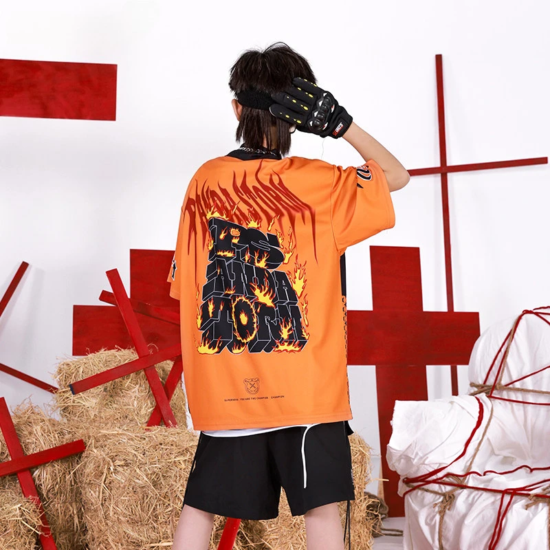 Neue Jungen Street Dance Kostüm Kurzen Ärmeln Hip Hop Anzug Sommer Lose Hip-Hop Leistung Kleidung Sets Gruppe K-pop Bühne tragen