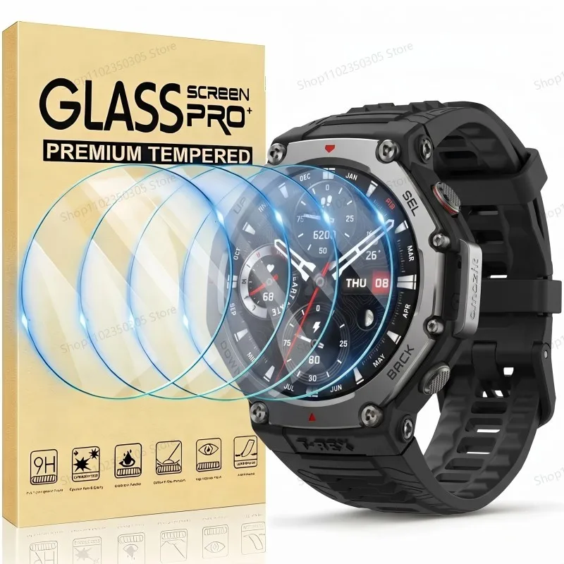 Tempered Glass Compatible for Amazfit T Rex 3 Pro 2 Screen Protector for Amazfit T Rex 3 Pro/ T Rex 3 / T Rex 2 Glass Film