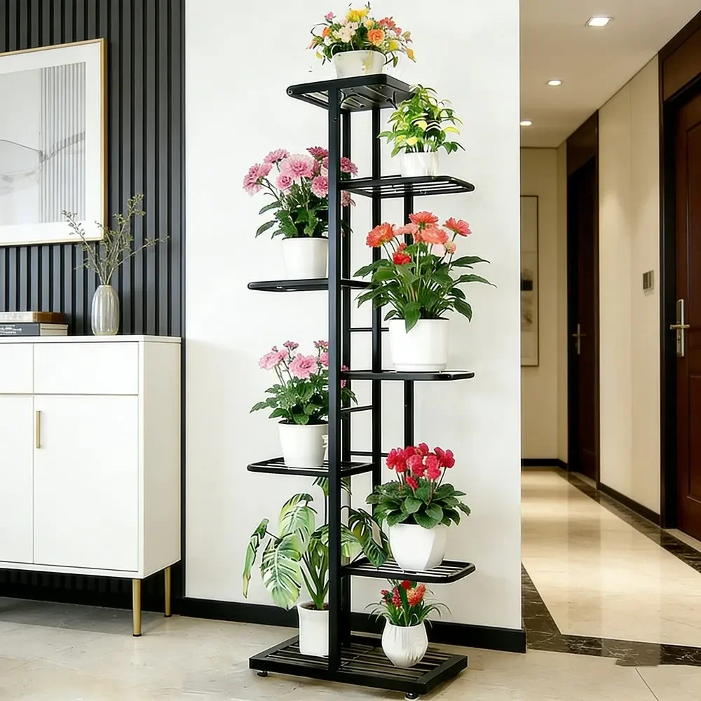 

Plant Stand Indoor Outdoor Metal Flower Rack, Planter Display Shelf, Suitable For Living Room Balcony Garden Terrace Home Garde