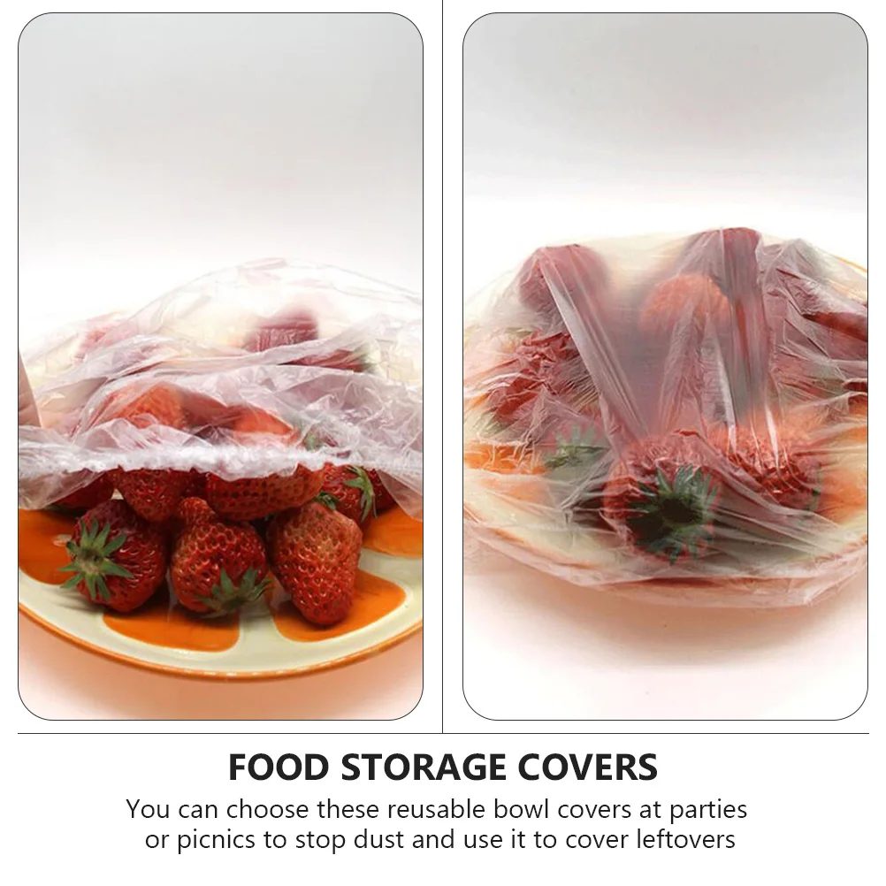 

200 pcs Reusable Bowl Covers 1 Set Transparent Food Storage Seals For Kitchen Leftovers Freshness Plastic Cover Food Storage