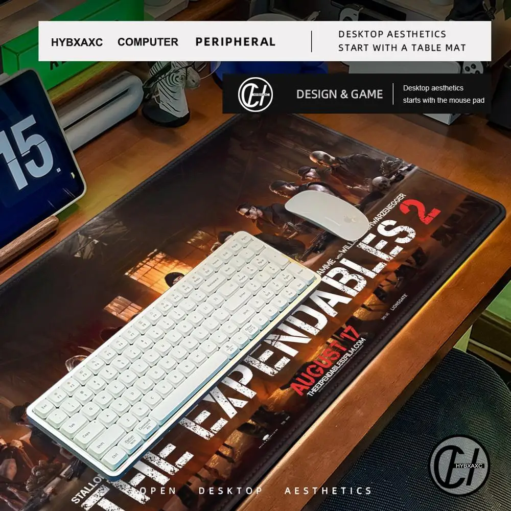 O e-expendáveis mousepad impressão hd jogadores de computador borda de bloqueio antiderrapante mouse pad xxl90x40cm teclado pc mesa almofada