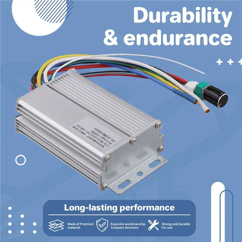 Superior PWM Speed Control Brushless DC Motor Controller 24V 15A 360W With Switch For Blowers